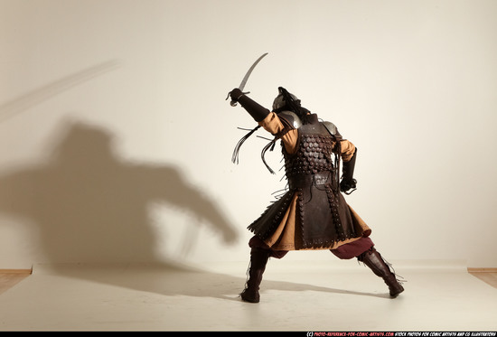 Man Adult Average White Fighting with sword Moving poses Army