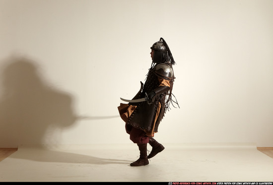 Man Adult Average White Fighting with sword Moving poses Army