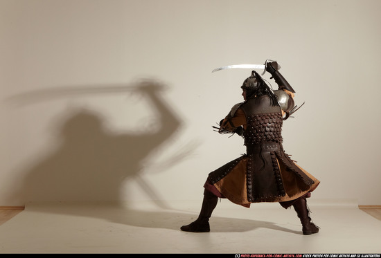 Man Adult Average White Fighting with sword Moving poses Army