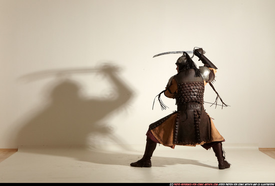 Man Adult Average White Fighting with sword Moving poses Army