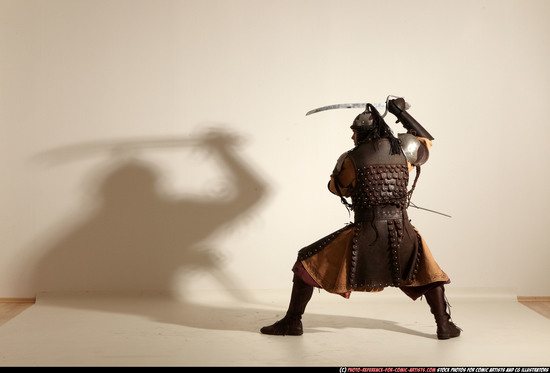 Man Adult Average White Fighting with sword Moving poses Army