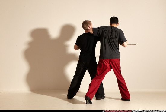 Adult Athletic White Martial art Moving poses Sportswear Men