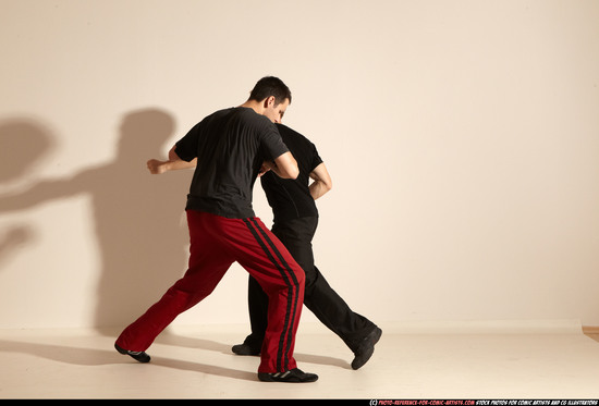 Adult Athletic White Martial art Moving poses Sportswear Men