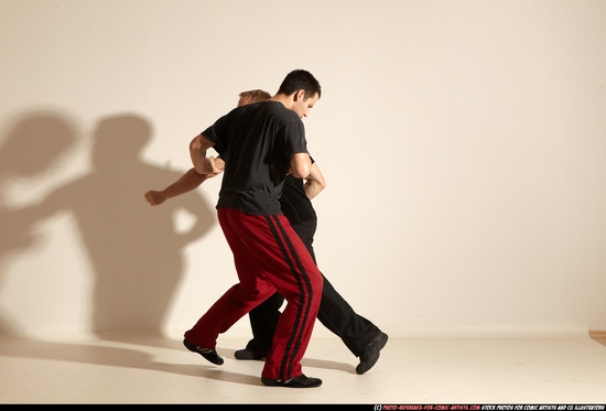 Adult Athletic White Martial art Moving poses Sportswear Men