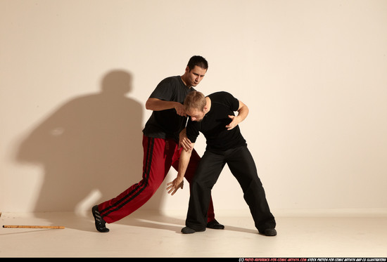 Adult Athletic White Martial art Moving poses Sportswear Men