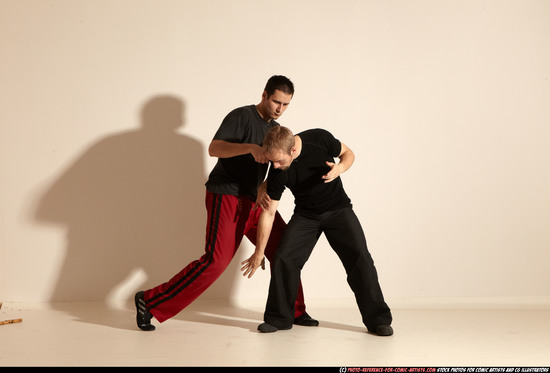 Adult Athletic White Martial art Moving poses Sportswear Men