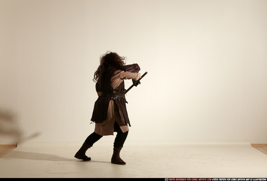 Man Adult Average White Fighting with sword Moving poses Army