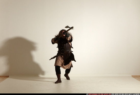 Man Adult Average White Fighting with sword Moving poses Army