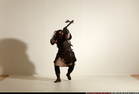 Man Adult Average White Fighting with sword Moving poses Army