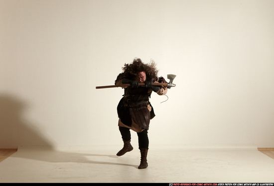 Man Adult Average White Fighting with sword Moving poses Army