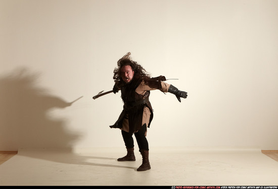 Man Adult Average White Fighting with sword Moving poses Army