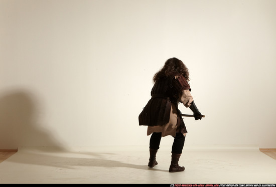 Man Adult Average White Fighting with sword Moving poses Army