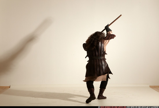 Man Adult Average White Fighting with sword Moving poses Army