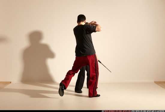 Adult Athletic White Martial art Moving poses Sportswear Men