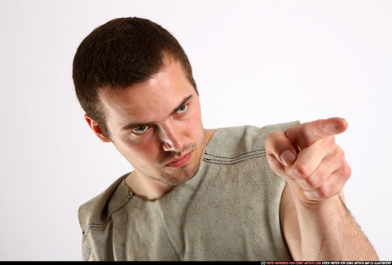 Man Adult Athletic White Fighting with sword Standing poses Army