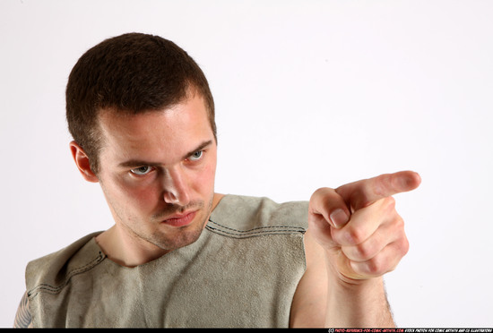 Man Adult Athletic White Fighting with sword Standing poses Army