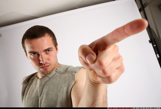 Man Adult Athletic White Fighting with sword Standing poses Army