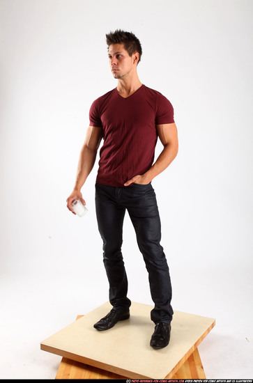 Man Adult Muscular White Daily activities Standing poses Casual