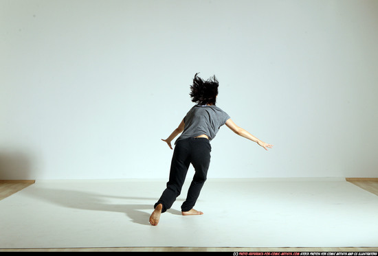 Woman Young Athletic White Moving poses Casual Dance