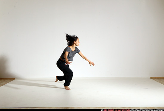 Woman Young Athletic White Moving poses Casual Dance