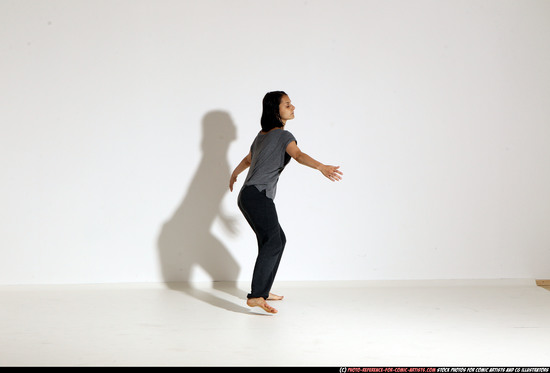 Woman Young Athletic White Moving poses Casual Dance