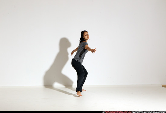 Woman Young Athletic White Moving poses Casual Dance