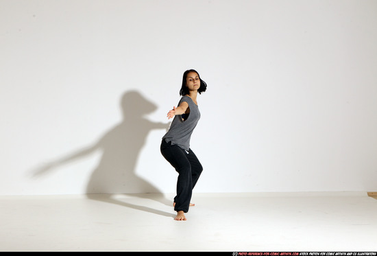 Woman Young Athletic White Moving poses Casual Dance