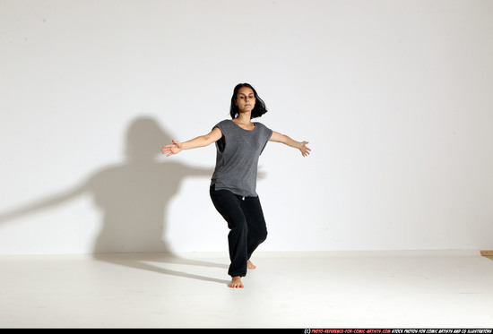 Woman Young Athletic White Moving poses Casual Dance