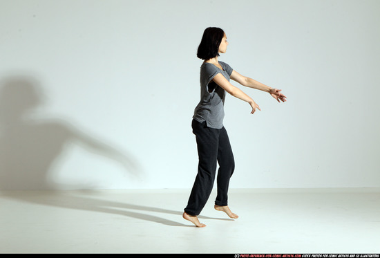 Woman Young Athletic White Moving poses Casual Dance