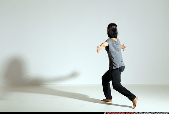 Woman Young Athletic White Moving poses Casual Dance