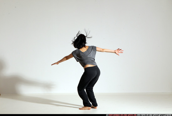 Woman Young Athletic White Moving poses Casual Dance