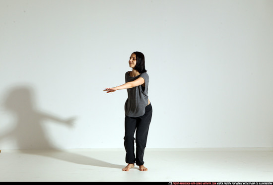 Woman Young Athletic White Moving poses Casual Dance