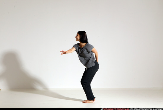 Woman Young Athletic White Moving poses Casual Dance