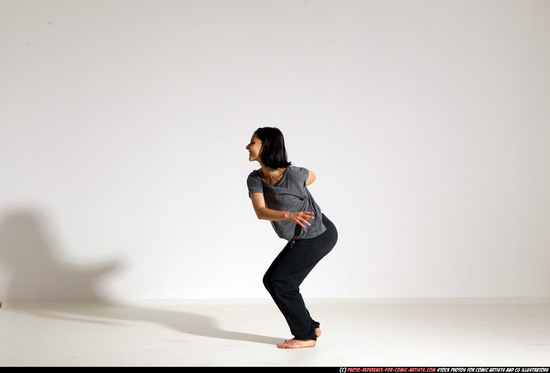 Woman Young Athletic White Moving poses Casual Dance