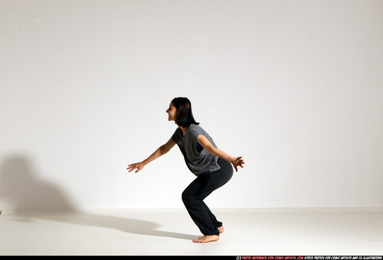 Woman Young Athletic White Moving poses Casual Dance