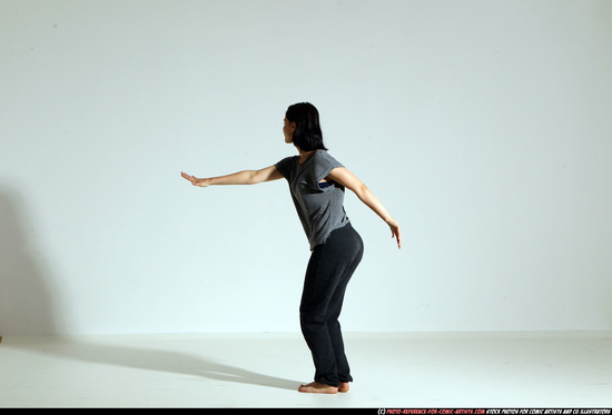 Woman Young Athletic White Moving poses Casual Dance