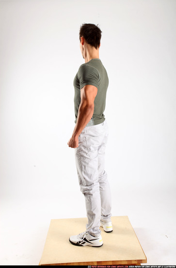 Man Adult Athletic White Fighting with gun Standing poses Casual