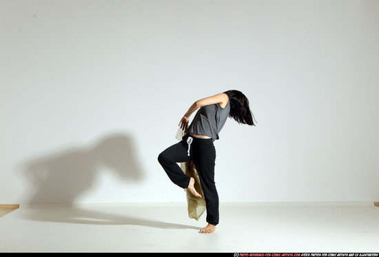 Woman Young Athletic White Moving poses Casual Dance