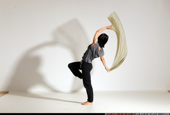 Woman Young Athletic White Moving poses Casual Dance