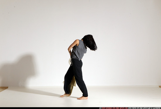 Woman Young Athletic White Moving poses Casual Dance