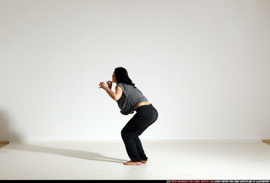 Woman Young Athletic White Moving poses Casual Dance