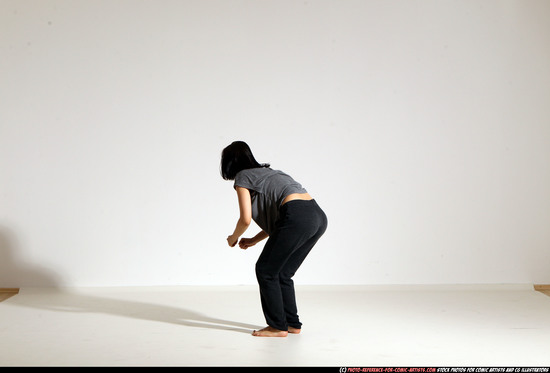 Woman Young Athletic White Moving poses Casual Dance