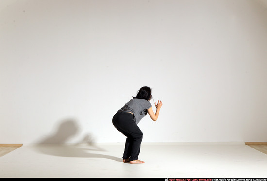 Woman Young Athletic White Moving poses Casual Dance