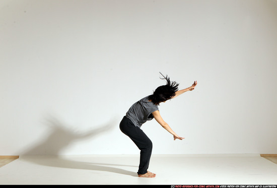 Woman Young Athletic White Moving poses Casual Dance