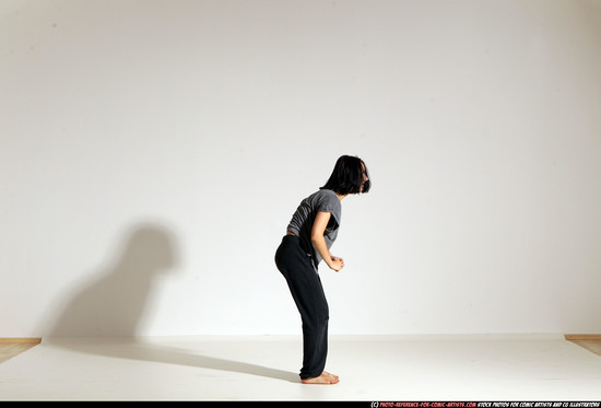 Woman Young Athletic White Moving poses Casual Dance