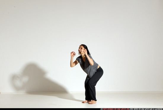 Woman Young Athletic White Moving poses Casual Dance