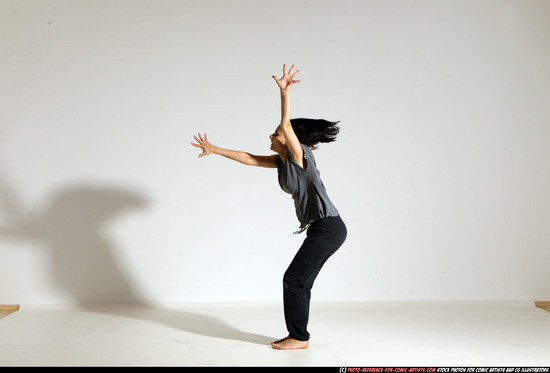 Woman Young Athletic White Moving poses Casual Dance