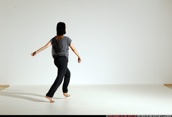 Woman Young Athletic White Moving poses Casual Dance