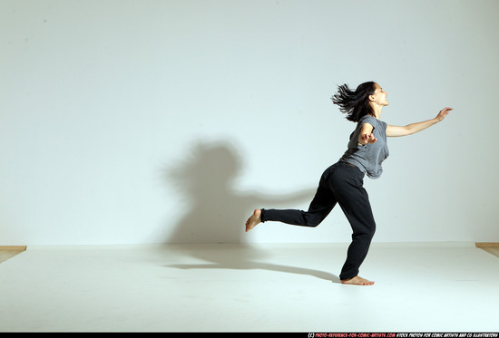 Woman Young Athletic White Moving poses Casual Dance