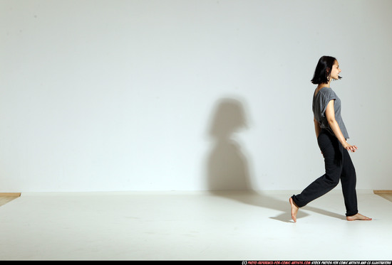 Woman Young Athletic White Moving poses Casual Dance